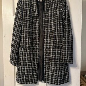 Calvin Klein Black and White Blazer Timeless Plaid Design